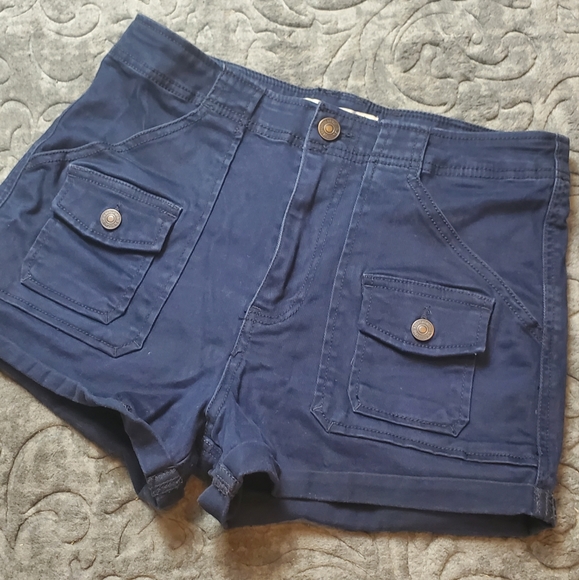 Womens Abercrombie Navy Cargo Shorts 
